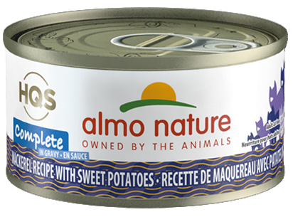 Almo Nature HQS Complete Mackerel Recipe with Sweet Potatoes in gravy Wet Cat Food (2.47 oz)