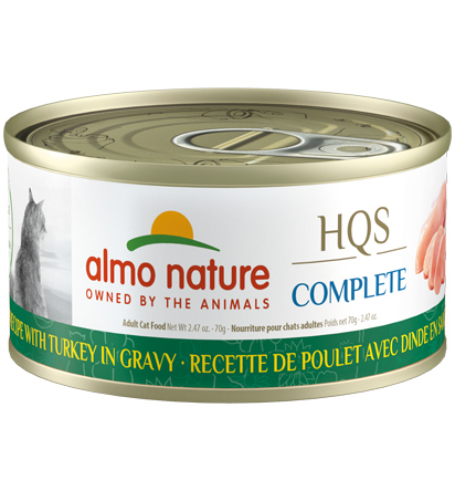 Almo Nature HQS Complete Chicken Recipe with Turkey in gravy Wet Cat Food (2.47 oz)