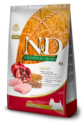 Farmina N&D Ancestral Grain Canine Chicken & Pomegranate Light Mini  Dry Dog Food