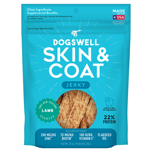 DOGSWELL Skin & Coat GF Jerky Lamb 10oz*