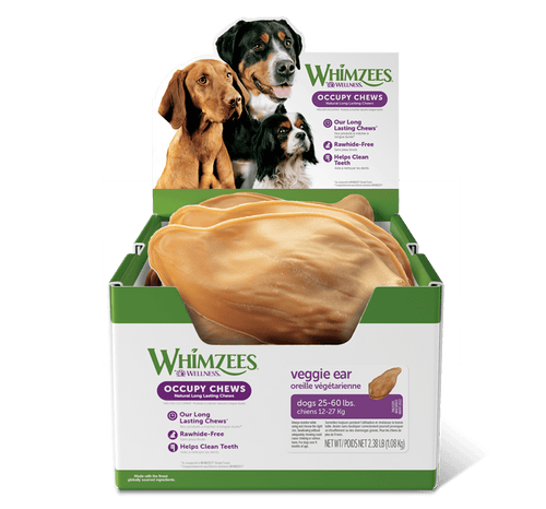 Whimzees Veggie Ear Display Dog Treats (1 count / 18 Piece)