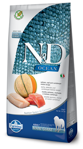Farmina N&D Ocean Salmon, Cod & Cantaloupe Melon Adult Maxi Giant Dry Dog Food