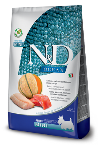 Farmina N&D Ocean Canine Salmon, Cod & Cantaloupe Melon Adult Mini Dry Dog Food