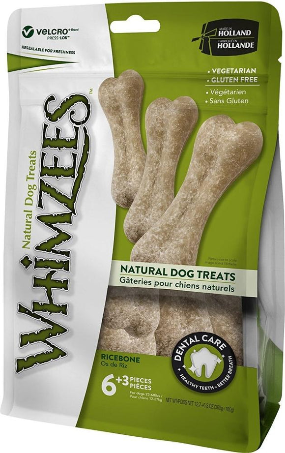 Whimzees Rice Bone Dental Chew Dog Treats