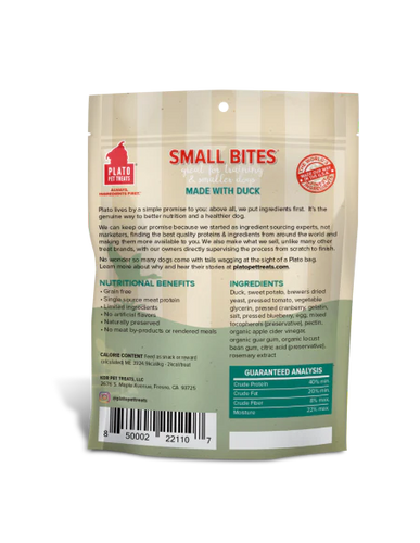 Plato Small Bites Duck Meaty Morsel Dog Treats