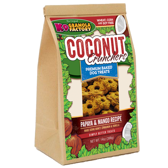 K9 Granola Factory Coconut Crunchers, Papaya & Mango Recipe Dog Treats (14 oz)