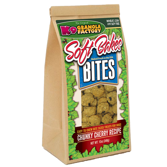 K9 Granola Factory Soft Bakes Bites, Chunky Cherry Recipe Dog Treats (12 oz)